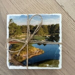 Scenic Stone Coasters Set - Natural Landscape Design